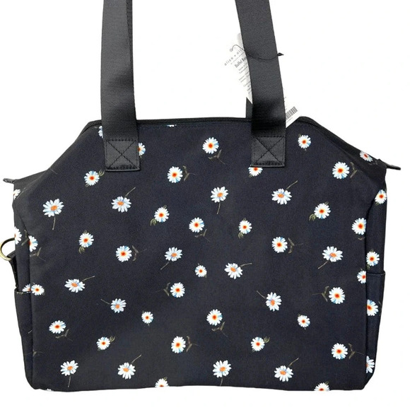 Alice + Olivia by Stacey Bendet Black Floral Canvas Weekender Bag - Picture 3 of 8